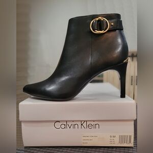 Calvin Klein Black Heeled Booties